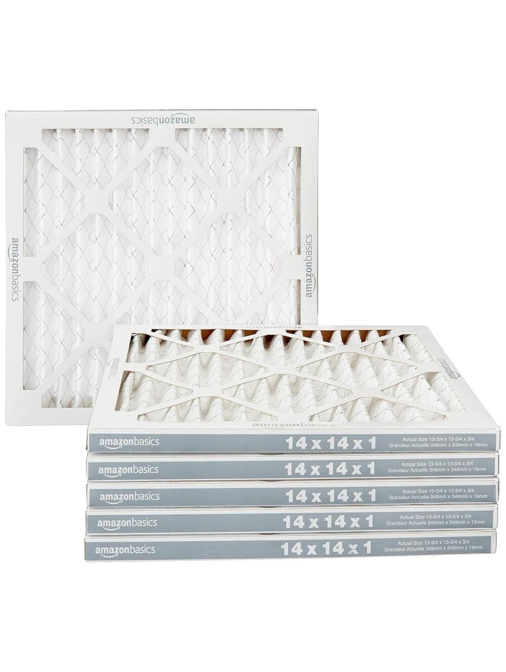 6 Pack Amazon Basics Air Filter 1414x1  MERV 11 Pleated Electrostatic Furnace AC